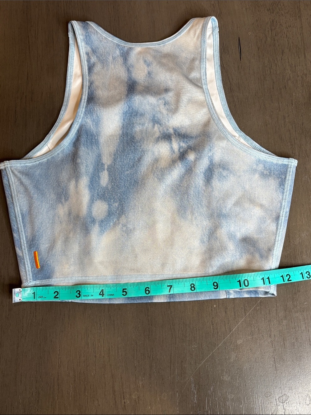 💙 Lucy Light Blue Tie-Dye Crop Tank Women’s XS Stretch Athletic Top 💙 - Picture 9 of 9